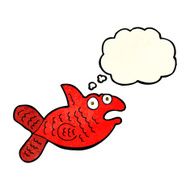 cartoon fish with thought bubble N20