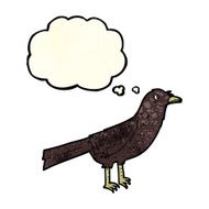 cartoon crow with thought bubble N2