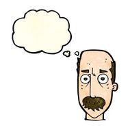 cartoon man with mustache thought bubble N22