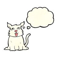 cartoon happy dog with thought bubble N24