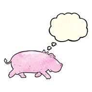 cartoon hippopotamus with thought bubble N2