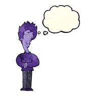 cartoon vampire with thought bubble N36