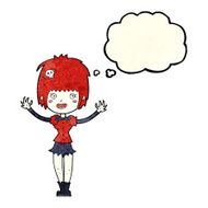 cartoon vampire girl with thought bubble N61