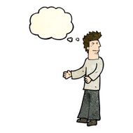 cartoon disgusted man with thought bubble N3