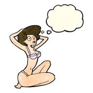 cartoon underwear model with thought bubble N3