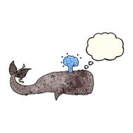 cartoon whale with thought bubble N9