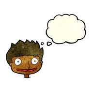 cartoon happy boy with thought bubble N60