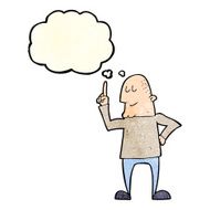 cartoon man pointing finger with thought bubble N2