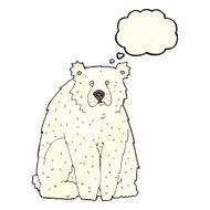 cartoon funny polar bear with thought bubble N3