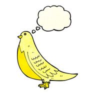 cartoon bird with thought bubble N77