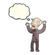 cartoon terrified old man with thought bubble N5