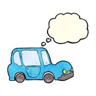 cartoon car with thought bubble N10