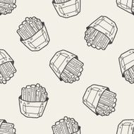 French fries doodle seamless pattern background