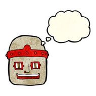 cartoon robot head with thought bubble N15