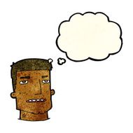 cartoon male head with thought bubble N3