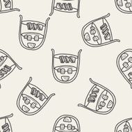 afternoon tea doodle seamless pattern background N3