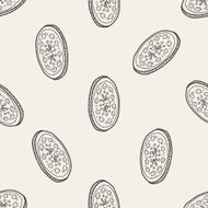 Doodle Pizza seamless pattern background N3