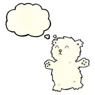 cartoon teddy bear with thought bubble N3