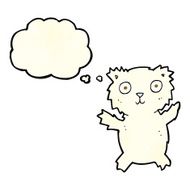 cartoon polar bear with thought bubble N18