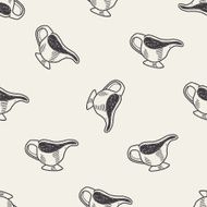 doodle steak sauce seamless pattern background