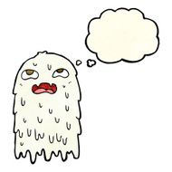 gross cartoon ghost with thought bubble N3