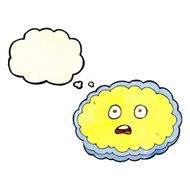 shocked cartoon cloud face with thought bubble N2