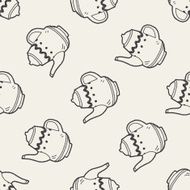 Teapot doodle drawing seamless pattern background N2