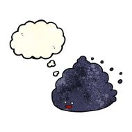 cartoon cloud character with thought bubble N3