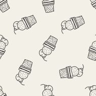 ice cream doodle drawing seamless pattern background N3