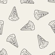 Doodle Pizza seamless pattern background N4