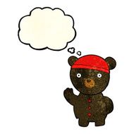 cartoon black bear cub with thought bubble N17