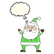 jolly santa cartoon with thought bubble N7