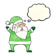 jolly santa cartoon with thought bubble N8