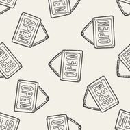 open banner doodle seamless pattern background