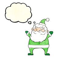 jolly santa cartoon with thought bubble N9