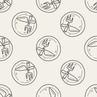 dishware doodle seamless pattern background N2