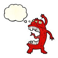 cartoon crazy monster with thought bubble N3