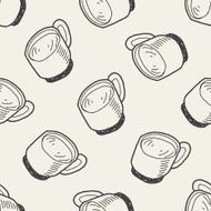 doodle coffee seamless pattern background N5