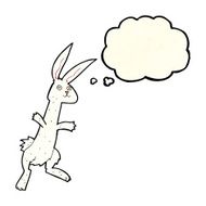 cartoon rabbit with thought bubble N23