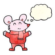 cartoon mouse with thought bubble N5