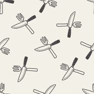 dishware doodle seamless pattern background N4