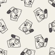doodle pet drug seamless pattern background N2