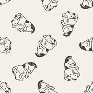 doodle dog collar seamless pattern background N2
