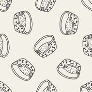doodle dog bed seamless pattern background N3