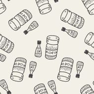 Pet fish feed doodle seamless pattern background N2
