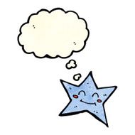 cartoon star character with thought bubble N4