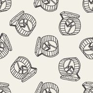 Pet exercise wheel doodle seamless pattern background N2