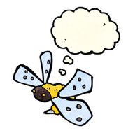 cartoon bee with thought bubble N7
