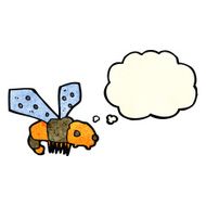 cartoon bee with thought bubble N8