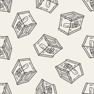 aquarium doodle seamless pattern background